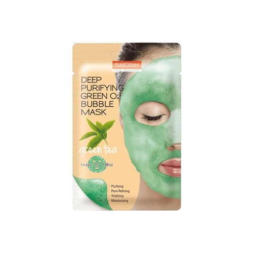 PUREDERMPUREDERM Deep Purifying Green O2 Bubble Mask Green Tea 25g